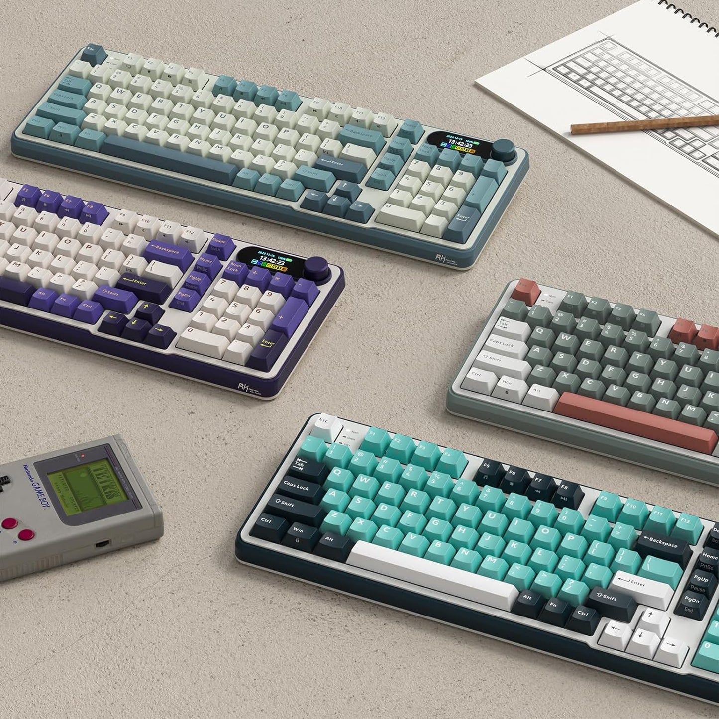 S98 Mechanical Keyboard W/Smart Display & Knob, Top Mount 96% Wireless Mechanical Keyboard BT/2.4G/USB-C, Hot Swappable, Software Support, Creamy Sounding, 98 Keys