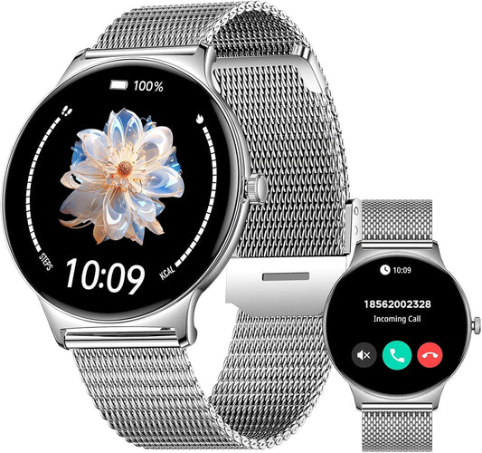 2025 Smart Watches for Women Men, 1.43" AMOLED Display Fitness Tracker with Heart Rate/Spo2/Sleep Monitor, Bluetooth Make/Answer Call, 100+ Sports Modes, IP67 Waterproof Smartwatch for Android Iphone