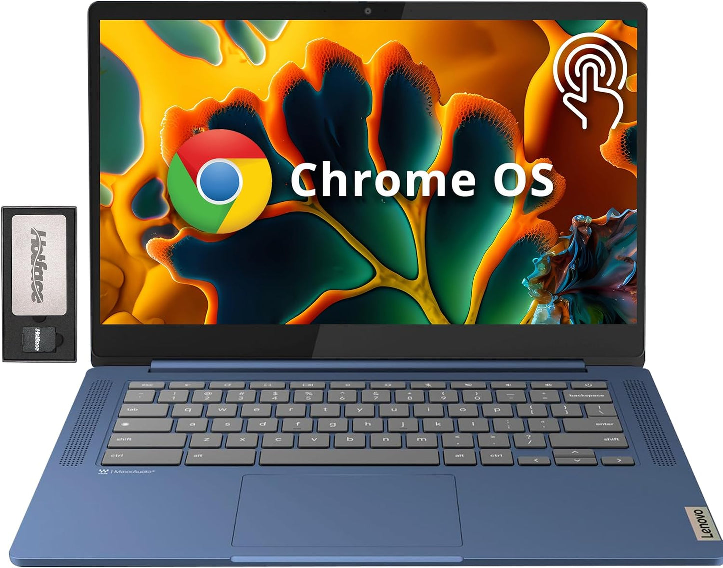 Ideapad Slim 3 Chromebook, 14″ FHD IPS Anti-Glare Touchscreen, Mediatek Kompanio 520, 4GB LPDDR4X, 224GB Storage(64Gb Emmc+160Gb Docking Station Set), Webcam, Wifi 6, Chrome OS, Blue