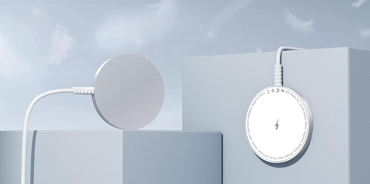 Magnetic Wireless Charger for Iphone: Compatible with Magsafe Charger Iphone 16 15 14 13 12 Series & Airpods 4 3 2 Pro - Fast 15W Max Charging Pad Strong Magnet, Dual USB-C/A Ports-Home Office Travel