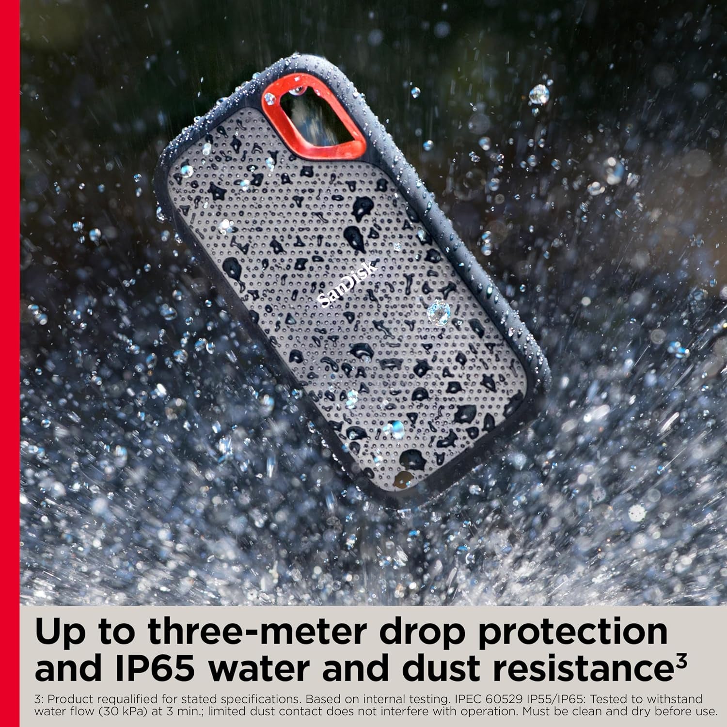 4TB Extreme Portable SSD - up to 1050Mb/S, USB-C, USB 3.2 Gen 2, IP65 Water and Dust Resistance, Updated Firmware - External Solid State Drive - SDSSDE61-4T00-G25