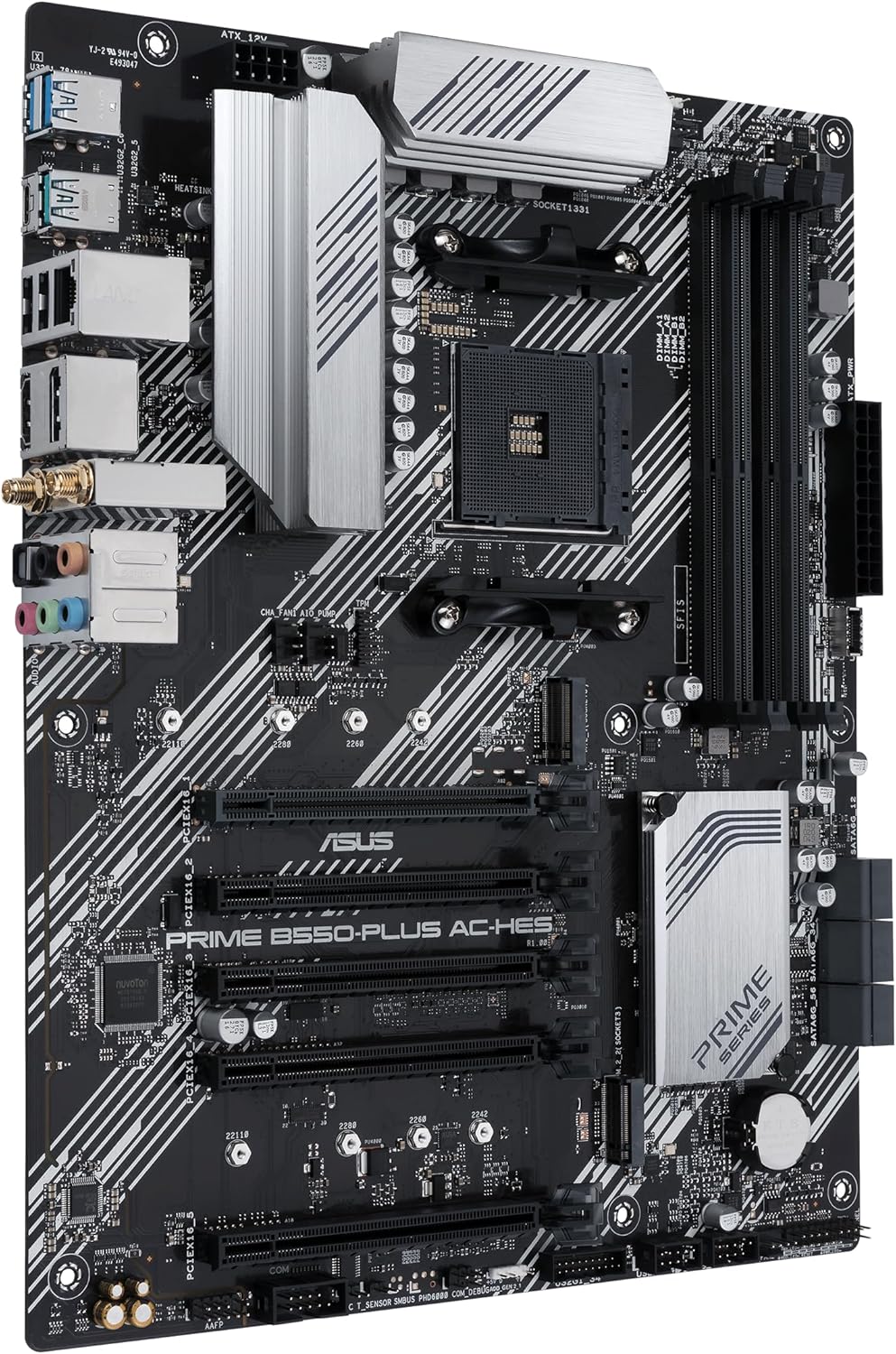 Prime B550-PLUS AC-HES AMD AM4 (3Rd Gen Ryzen) ATX Motherboard (Dual M.2, Pcie4.0, WIFI5, 1Gb Ethernet, SATA 6 Gbps, USB 3.2 Gen 2 Type-C, Front USB 3.2 Gen 1 Type-C and CEC Tier II Ready)