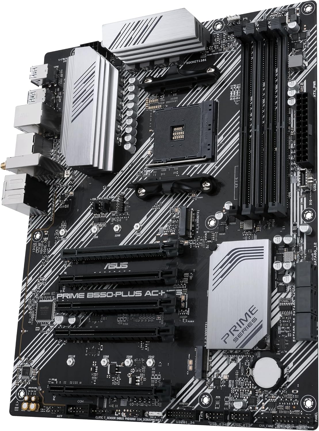 Prime B550-PLUS AC-HES AMD AM4 (3Rd Gen Ryzen) ATX Motherboard (Dual M.2, Pcie4.0, WIFI5, 1Gb Ethernet, SATA 6 Gbps, USB 3.2 Gen 2 Type-C, Front USB 3.2 Gen 1 Type-C and CEC Tier II Ready)