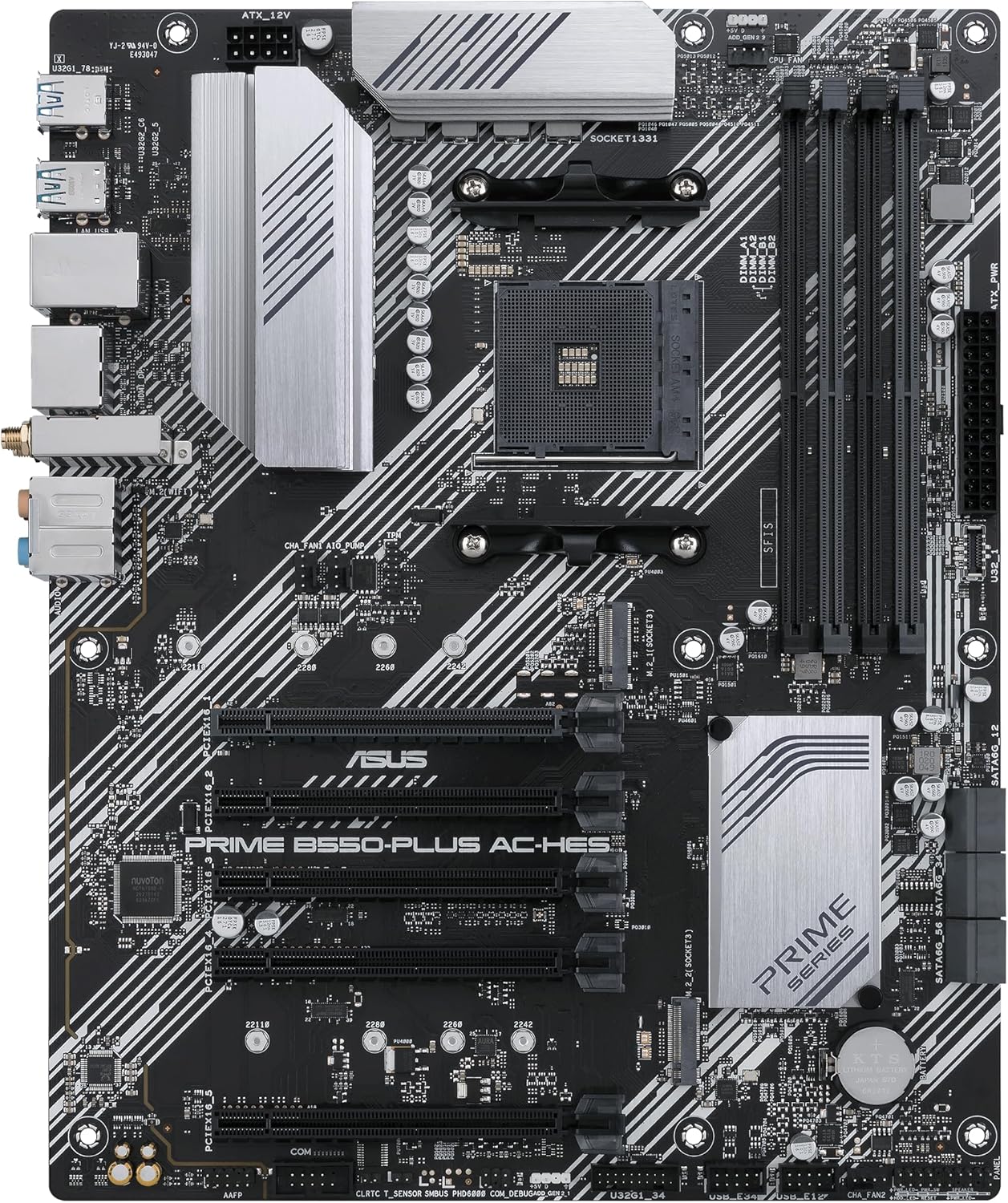 Prime B550-PLUS AC-HES AMD AM4 (3Rd Gen Ryzen) ATX Motherboard (Dual M.2, Pcie4.0, WIFI5, 1Gb Ethernet, SATA 6 Gbps, USB 3.2 Gen 2 Type-C, Front USB 3.2 Gen 1 Type-C and CEC Tier II Ready)