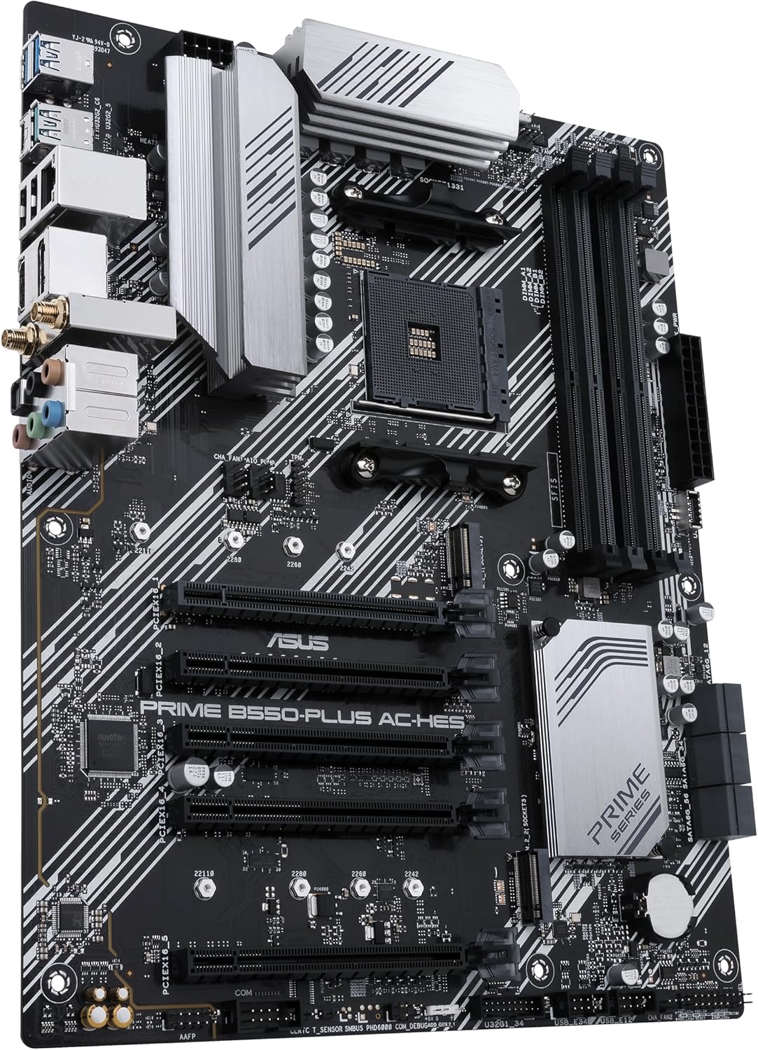 Prime B550-PLUS AC-HES AMD AM4 (3Rd Gen Ryzen) ATX Motherboard (Dual M.2, Pcie4.0, WIFI5, 1Gb Ethernet, SATA 6 Gbps, USB 3.2 Gen 2 Type-C, Front USB 3.2 Gen 1 Type-C and CEC Tier II Ready)
