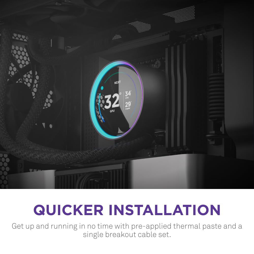 Kraken Elite 360 2024 - AIO CPU Liquid Cooler - 360Mm Radiator - 3 X F120P Fans - Customizable 2.72" IPS LCD -  Turbine Pump - AMD® AM5, AM4 - Intel® LGA 1851/1700, 1200/115X - Black