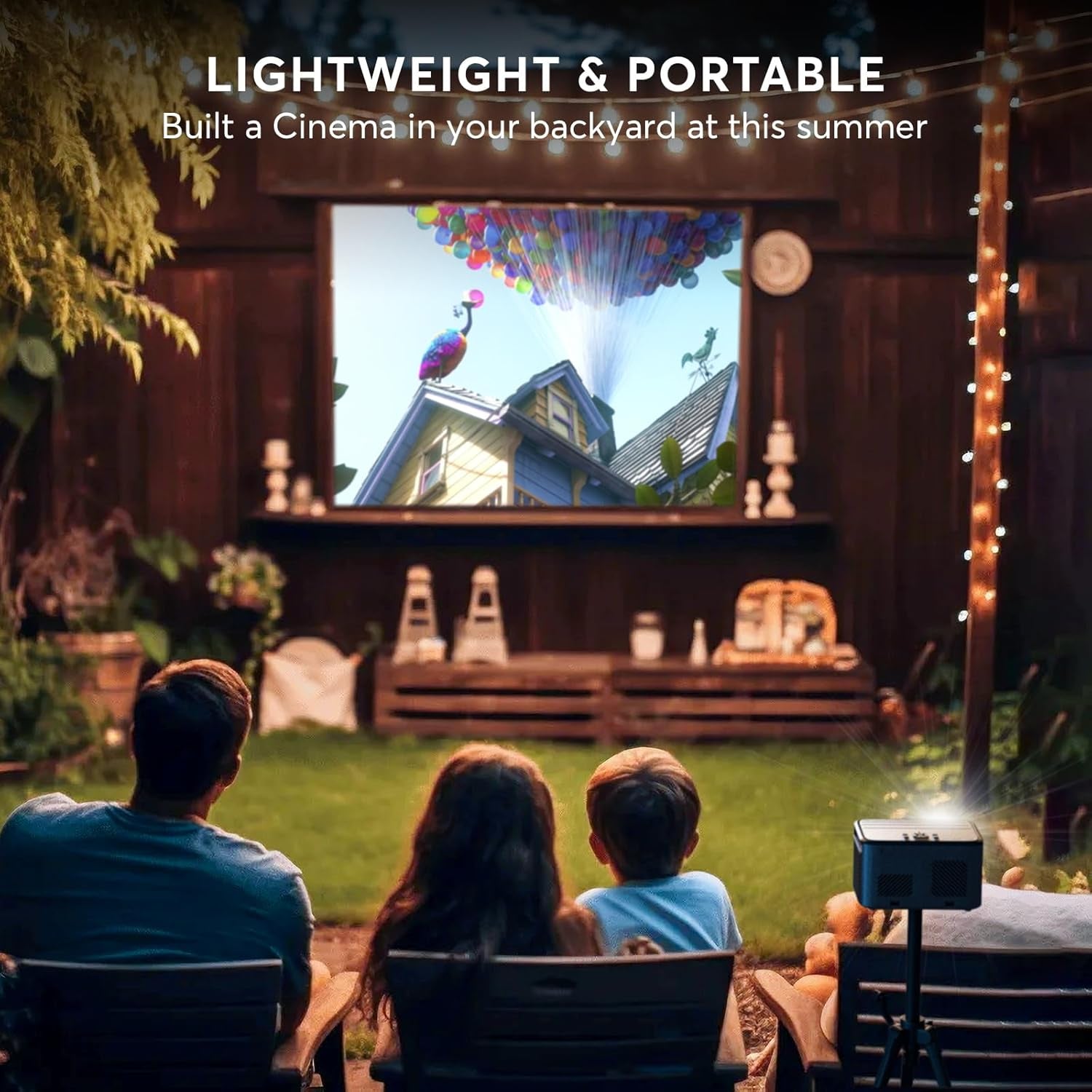 [2S Focus with Remote]  4K Projector, Native 1080P Bluetooth Projector, Portable Outdoor Movie Projector, Mini Projector for Home Theater, Compatible with Smartphone,Hdmi,Usb,Tv Stick