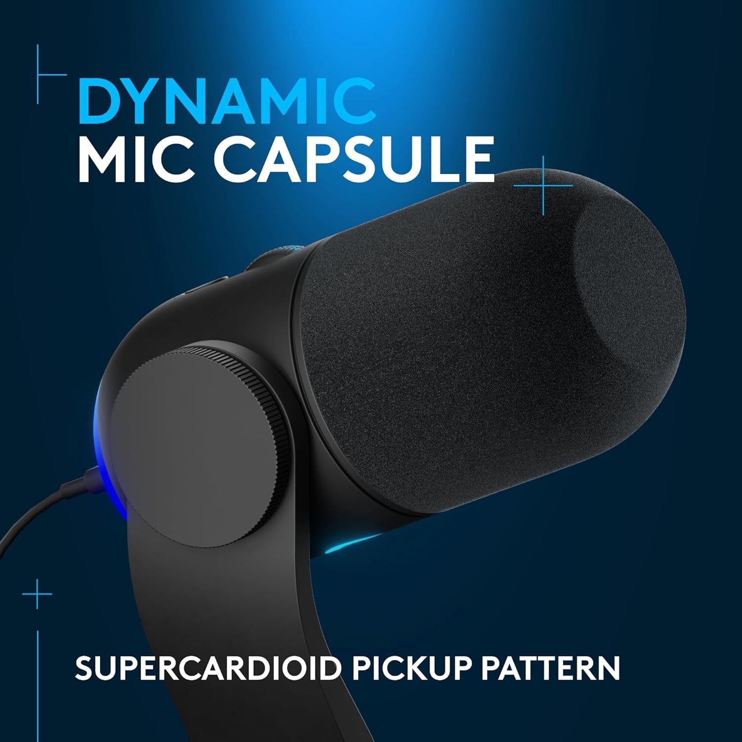 Yeti GX Dynamic RGB Gaming Microphone, Podcast Microphone with LIGHTSYNC, Blue VOICE, G HUB Control, USB Plug and Play - Black