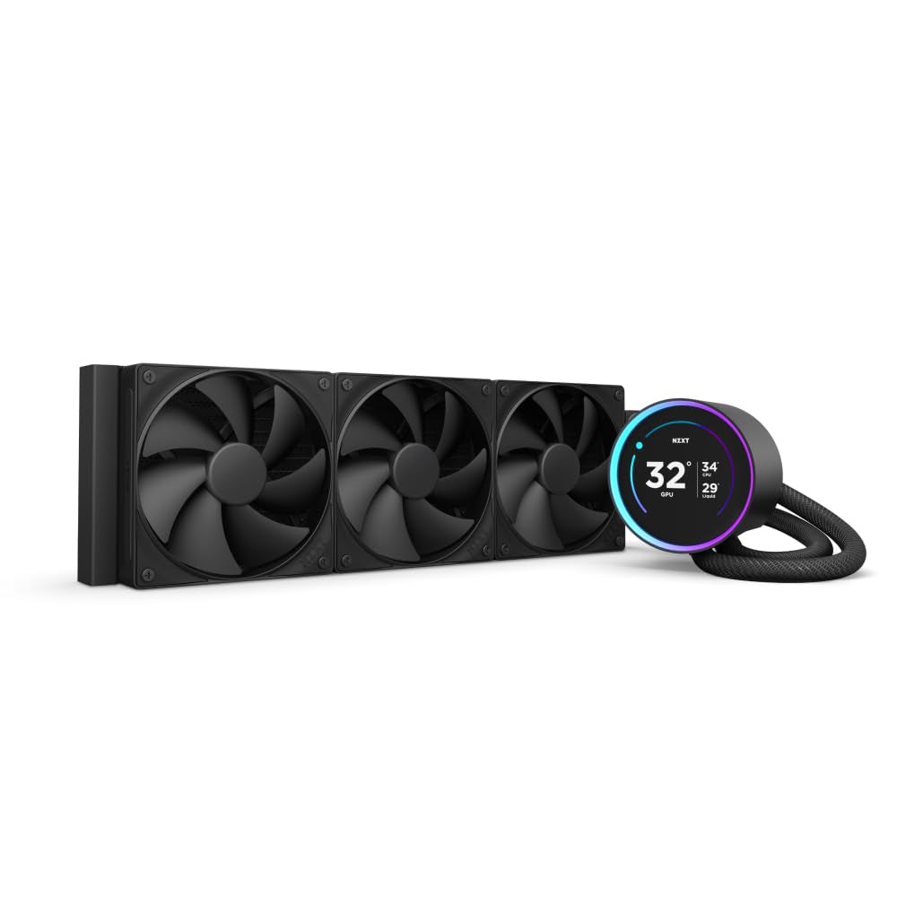 Kraken Elite 360 2024 - AIO CPU Liquid Cooler - 360Mm Radiator - 3 X F120P Fans - Customizable 2.72" IPS LCD -  Turbine Pump - AMD® AM5, AM4 - Intel® LGA 1851/1700, 1200/115X - Black