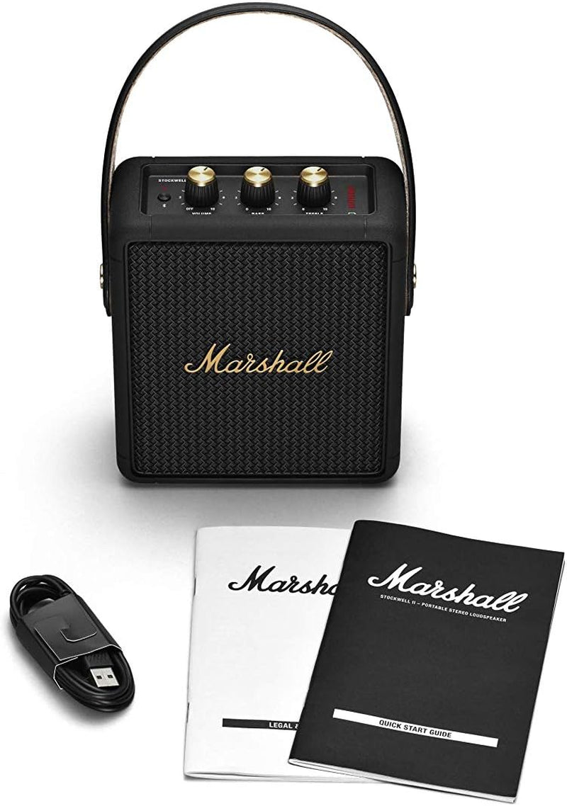 Stockwell II Portable Bluetooth Speaker, Black and Brass