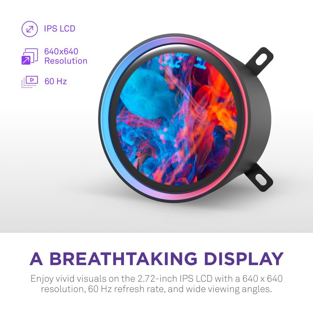 Kraken Elite 360 2024 - AIO CPU Liquid Cooler - 360Mm Radiator - 3 X F120P Fans - Customizable 2.72" IPS LCD -  Turbine Pump - AMD® AM5, AM4 - Intel® LGA 1851/1700, 1200/115X - Black