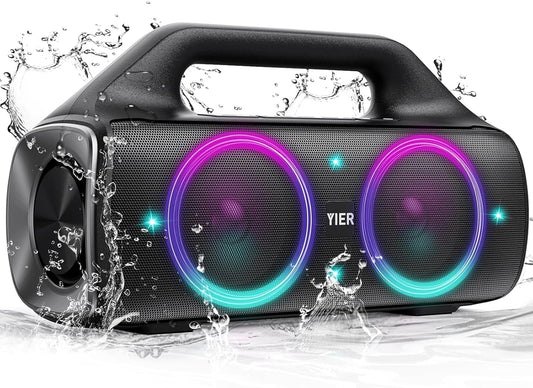 Powerful Portable Bluetooth Speaker with Deep Bass, IP67 Waterproof, TWS Stereo Pairing, Wireless Bluetooth 5.3, Ideal Speakers for Outdoor, Parties, Beach, Camping, and Travel